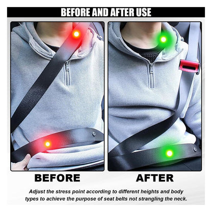 2PCS Car Seatbelt Adjuster, Universal Auto Seat Belt Clips for Adults/Kids, Comfort Car Shoulder Neck Protector Strap Positioner, Seatbelt Locator Retainer Locking Clips for Car, SUV (Red)