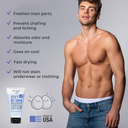 DRYYD Ball Deodorant For Men, 5oz Tube, Aluminum Free Chafing Balls Powder Lotion, No Talcum Powder, Hemp Seed Oil, Reduce Odor & Sweaty Groin Itch Cream, Fresh Ball & Butt, Unscented, Gift for Men