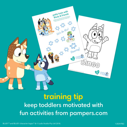 Pampers Training Pants - Easy Ups Boys & Girls Bluey - Size 2T-3T, 140 Count, Children's Potty Underwear (Packaging May Vary)