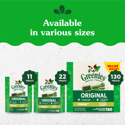 Greenies Original Teenie Dental Dog Treats, (4) 65 ct Packs (260 Treats)