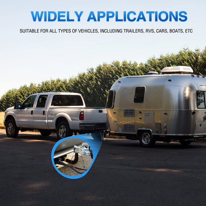Nilight 7 Way Trailer Plug Y Pigtail Splitter Double Brasse 7Pin Female to Dual Male Trailer Plug Round Blade Connector for Connecting Slide in Truck Camper and Trailer Y Splitter