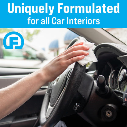 Fortress Car Interior Wipes (25 ct.) for Car Interior Cleaning, Dashboard, Seats, Detailing, and Steering Wheel [Travel Size] Skin-Safe Car Interior Cleaner Supplies