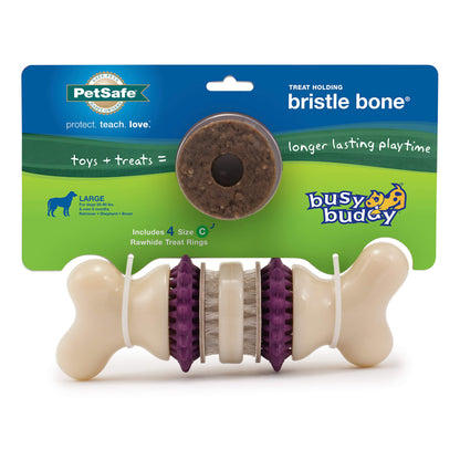 PetSafe Busy Buddy Bristle Bone, Large, Helps Keep Your Dog's Teeth Clean, Long-Lasting Playtime