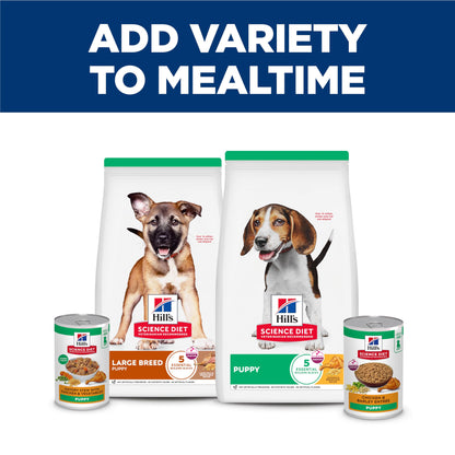 Hill's Science Diet Puppy, Puppy Premium Nutrition, Wet Dog Food, Chicken & Barley Loaf, 13 oz Can, Case of 12