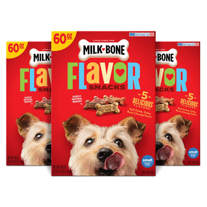 Milk-Bone Flavor Snacks Small Dog Treats, 60 Ounce (Pack of 3)