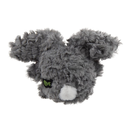 goDog PlayClean Rabbit Squeaky Plush Dog Toy with Odor-Eliminating Essential Oils, Chew Guard Technology - Gray, Large