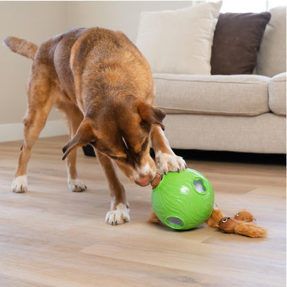 Outward Hound by Nina Ottosson Dog Snuffle N' Treat Ball Puzzle, Level 2 Intermediate, Green, Large