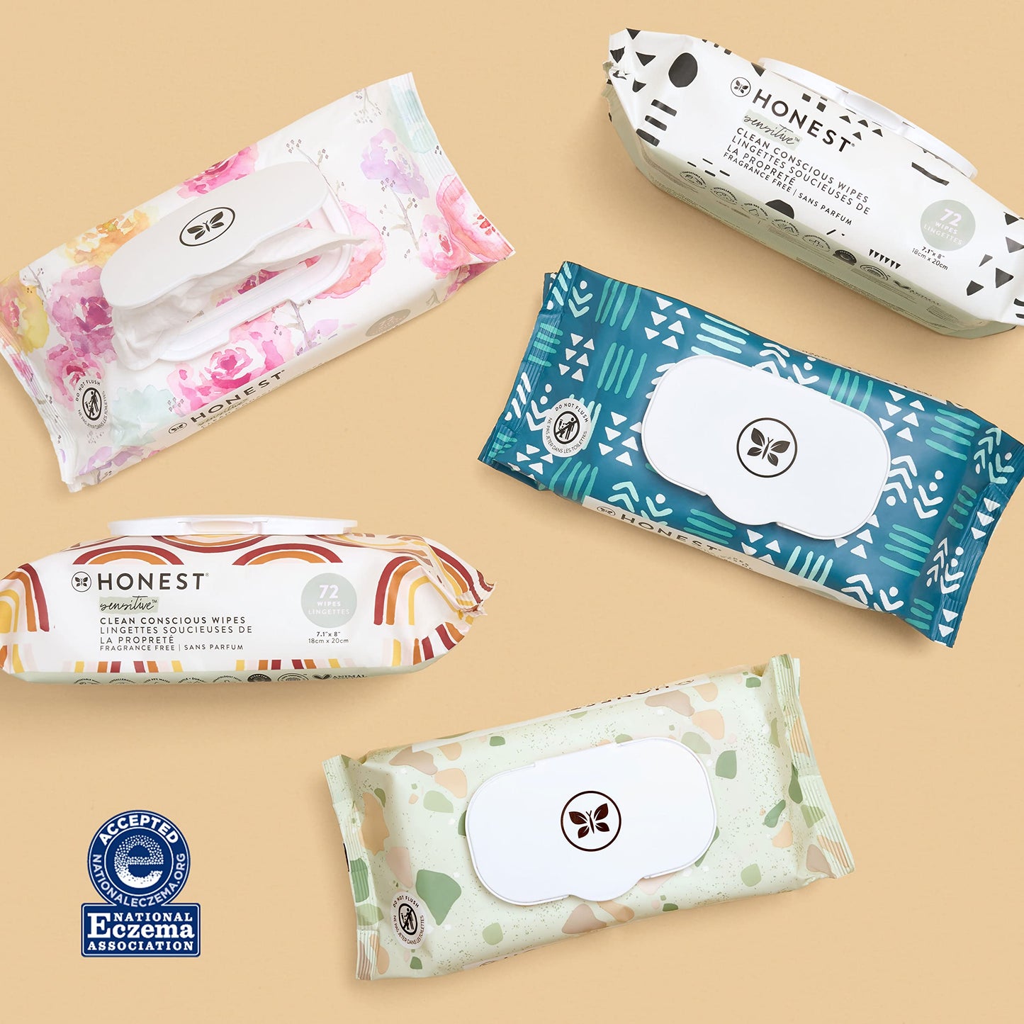 The Honest Company Clean Conscious Multi-Use Wipes | Hypoallergenic + Unscented for Sensitive Skin | Over 99% Water, Compostable, Plant Based, Baby Wipes | Rose Blossom, 288 Count