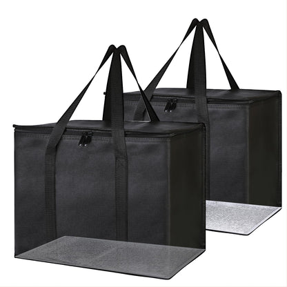Bodaon 2-Pack Insulated Food Delivery Bag With Hard Bottom, XL Cooler Bags, grocery bags Cold/Hot Styrofoam Carrier for Doordash/Travel/Shopping/Catering/Car, Dashers Door Dash Accessories