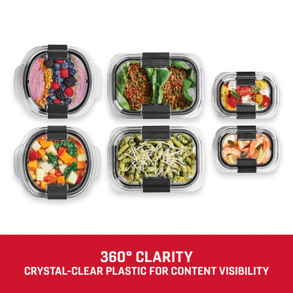 Rubbermaid Brilliance® Round and Rectangular Leak Proof Food Storage Containers, 12 Piece Set
