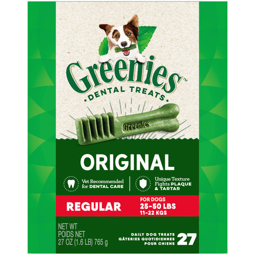 Greenies Original Regular Dental Dog Treats, 27 oz. Pack (27 Treats)