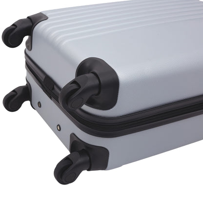 Travelers Club Cosmo Hardside Spinner Luggage, Silver, 2-Piece Set (20/28)