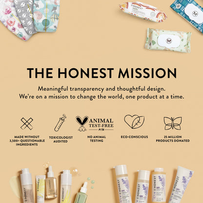 The Honest Company Clean Conscious Multi-Use Wipes | Hypoallergenic + Unscented for Sensitive Skin | Over 99% Water, Compostable, Plant Based, Baby Wipes | Rose Blossom, 288 Count