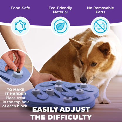 Outward Hound by Nina Ottosson Dog Hide N' Slide Treat Puzzle Enrichment Toy, Level 2 Intermediate, Purple, Composite