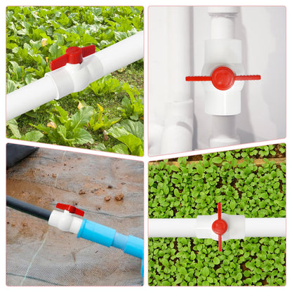 YADIAN 2 Pack 1-1/2'' PVC Ball Valves, T-handle Water Shut-Off Ball Valve Socket (Slip), PVC Valve 1-1/2 inch for Water Project, Swiming Pool, Sewage Pump, Irrigation System, Rated at 150 PSI, Socket