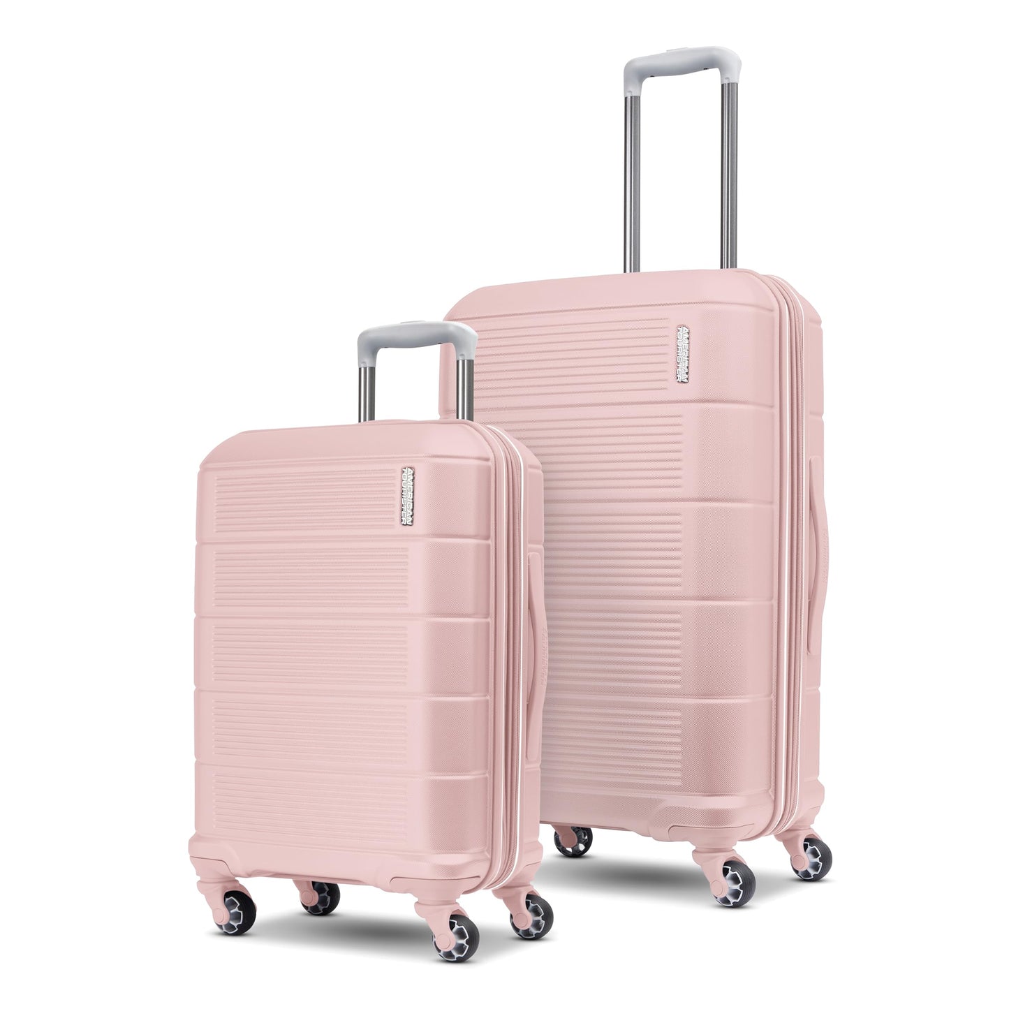 American Tourister Stratum 2.0 Expandable Hardside Luggage with Spinner Wheels, 2-Piece Set 20/24, Pink Blush