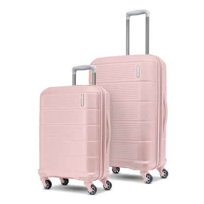 American Tourister Stratum 2.0 Expandable Hardside Luggage with Spinner Wheels, 2-Piece Set 20/24, Pink Blush