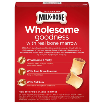 Milk-Bone MaroSnacks Dog Treats, Beef, 15 Ounce (Pack of 6) with Real Bone Marrow and Calcium