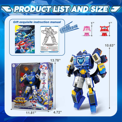 Super Wings Transforming Toys, 10 inch World Aircraft Transform Figures Toys, 3 in 1 Mode Rescue Bots Action Figure Toy Figures for 4-8 Year Old Boys, Plane Toy for Toddlers Kids Age 4 5 6 7 8