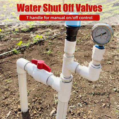 YADIAN 2 Pack 2'' PVC Ball Valves, T-handle Water Shut-Off Ball Valve Slip (Socket), PVC Ball Valve 2 inch for Water Project, Swiming Pool, Sewage Pump, Irrigation System, Rated at 150 PSI, Socket