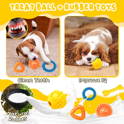 Zeaxuie 23 Pack Luxury Puppy Toys for Teething Small Dogs, Puppy Chew Toys with Rubber, Rope and Squeaky Toys