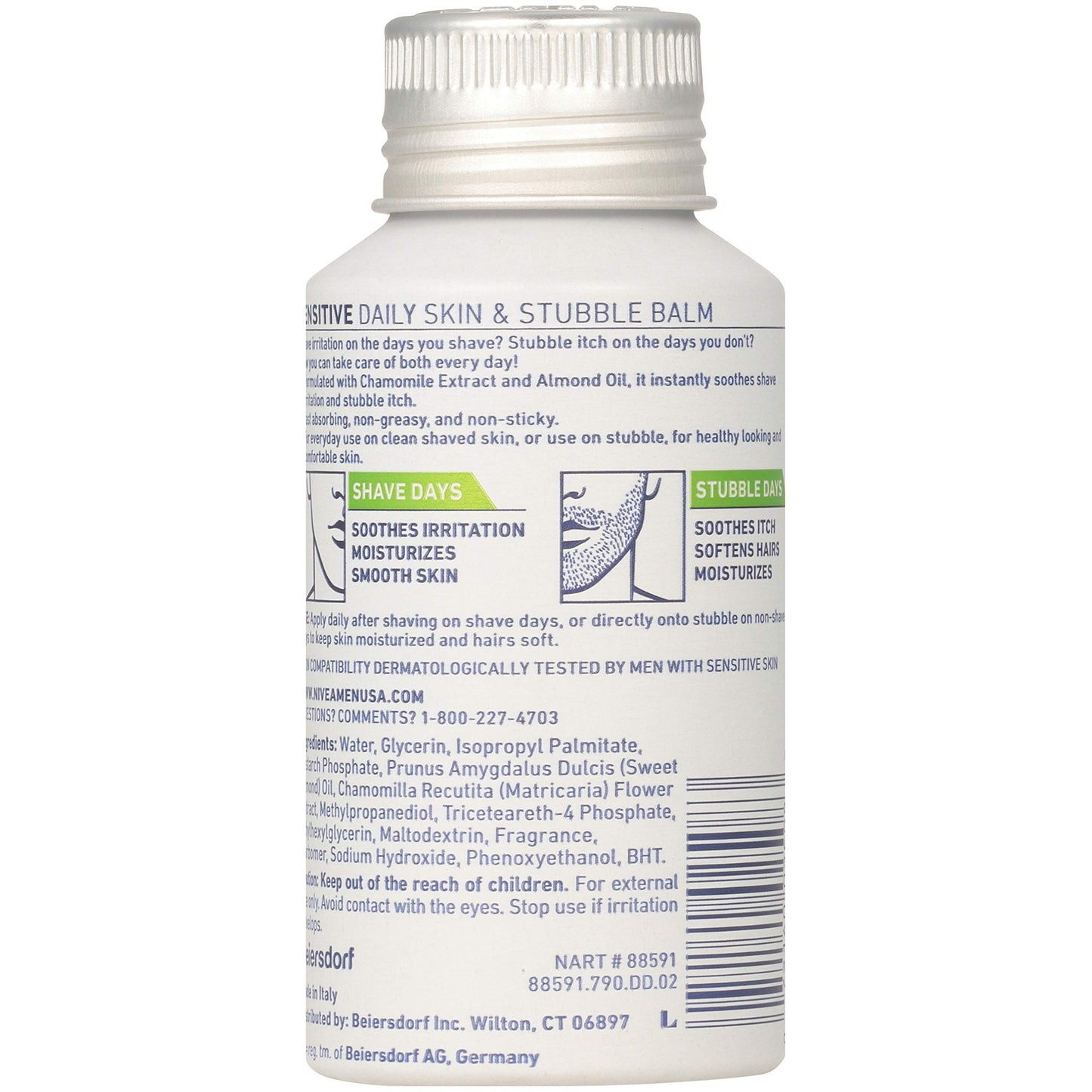 NIVEA Men Sensitive Skin & Stubble Balm - Mens Face Lotion for Before and After Shave – 4.2 Fl. Oz. Bottle