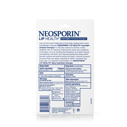Neosporin Lip Health Overnight Renewal Therapy, 0.27 Oz, Pack of 2