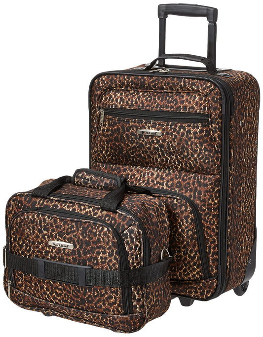 Rockland Fashion Softside Upright Luggage Set, Leopard, 2-Piece (14/19)