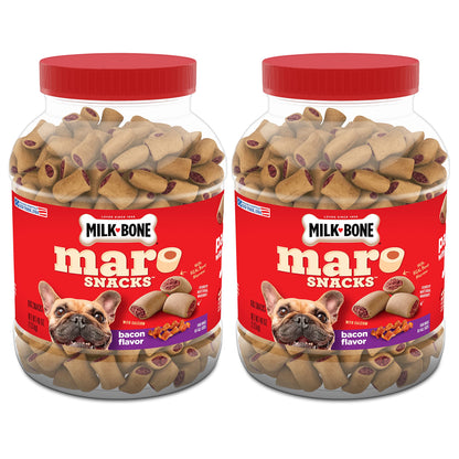 Milk-Bone MaroSnacks Bacon Flavor Small Dog Treats With Bone Marrow, 40 Ounces (Pack of 2) (Packaging Design May Vary)