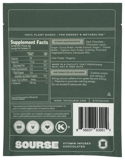 Sourse Dark Chocolate Energy Bites, 30 CT