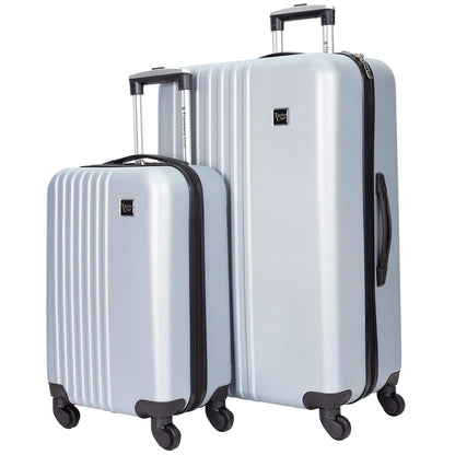 Travelers Club Cosmo Hardside Spinner Luggage, Silver, 2-Piece Set (20/28)