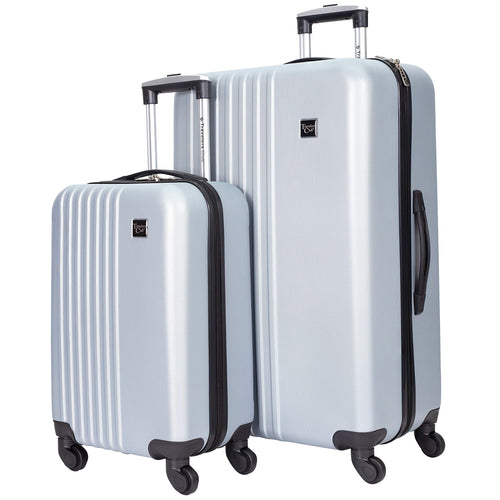 Travelers Club Cosmo Hardside Spinner Luggage, Silver, 2-Piece Set (20/28)