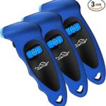 JUSTTOP 3 Pack Digital Tire Pressure Gauge, 150PSI 4 Setting for Cars, Trucks and Bicycles, Backlit LCD and Anti-Skid Grip for Easy and Accurate Reading(Blue)