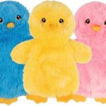 Best Pet Supplies Chicken Crinkle Plush Dog Toys for Interactive Play, Puppy and Senior Indoor Play, Colorful Chicken Toy Shape, Cute and Cuddly - Crinkle Chicken Bundle (Yellow, Pink, Blue)