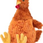 Best Pet Supplies Chicken Crinkle Plush Dog Toys for Interactive Play, Puppy and Senior Indoor Play, Colorful Chicken Toy Shape, Cute and Cuddly - Crinkle Chicken Bundle (Brown, Beige, Wine Red) - Image 2