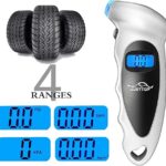 JUSTTOP 3 Pack Digital Tire Pressure Gauge, 150PSI 4 Setting for Cars, Trucks and Bicycles, Backlit LCD and Anti-Skid Grip for Easy and Accurate Reading(Silver) - Image 2