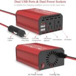 Pro Chaser 400W Power Inverters for Vehicles - DC 12v to 110v AC Car Inverter Converter, 6.2A Dual USB Charging Ports, Dual AC Adapter for Air Compressor Laptops (Red) - Image 5