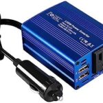 FOVAL 150W Car Power Inverter 12V DC to 110V AC Converter Vehicle Adapter Plug Outlet with 3.1A Dual USB Car Charger for Laptop Computer (Classic Blue)