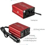 FOVAL 150W Car Power Inverter 12V DC to 110V AC Converter Vehicle Adapter Plug Outlet with 3.1A Dual USB Car Charger for Laptop Computer (Classic Red) - Image 7