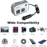 FOVAL 200W Car Power Inverter, 12V DC to 110V AC Car Converter with 4 USB Ports Car Laptop Charger, Car Adapter for Plug Outlet - Image 7