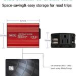 FOVAL 150W Car Power Inverter 12V DC to 110V AC Converter Vehicle Adapter Plug Outlet with 3.1A Dual USB Car Charger for Laptop Computer (Classic Red) - Image 6