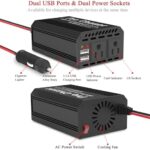 Pro Chaser 400W Power Inverter - 12V DC to 110V AC Car Truck RV Inverter 6.2A Dual USB Charging Ports for Road Trips (Black) - Image 5