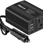 150W Power Inverter 12V DC to 110V AC Car Plug Adapter Outlet Converter with 3.1A Dual USB AC car Charger for Laptop Computer Black - Image 8