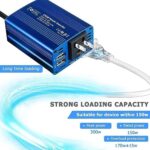 FOVAL 150W Car Power Inverter 12V DC to 110V AC Converter Vehicle Adapter Plug Outlet with 3.1A Dual USB Car Charger for Laptop Computer (Classic Blue) - Image 5