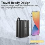 150W Power Inverter 12V DC to 110V AC Car Plug Adapter Outlet Converter with 3.1A Dual USB AC car Charger for Laptop Computer Black - Image 3