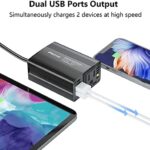 150W Power Inverter 12V DC to 110V AC Car Plug Adapter Outlet Converter with 3.1A Dual USB AC car Charger for Laptop Computer Black - Image 6