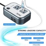 FOVAL 200W Car Power Inverter, 12V DC to 110V AC Car Converter with 4 USB Ports Car Laptop Charger, Car Adapter for Plug Outlet - Image 3