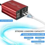 FOVAL 150W Car Power Inverter 12V DC to 110V AC Converter Vehicle Adapter Plug Outlet with 3.1A Dual USB Car Charger for Laptop Computer (Classic Red) - Image 5