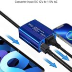 FOVAL 150W Car Power Inverter 12V DC to 110V AC Converter Vehicle Adapter Plug Outlet with 3.1A Dual USB Car Charger for Laptop Computer (Classic Blue) - Image 2