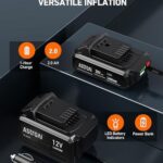 AstroAI Cordless Tire Inflator Air Compressor 20V Rechargeable Battery Powered 160PSI Portable Air Pump with 12V Car Power Adapter Digital Pressure Gauge for Cars Motorcycles JY16P160-18（C2）Red - Image 5